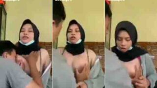 bokef jilbab lagi nyusuin pacar dikost